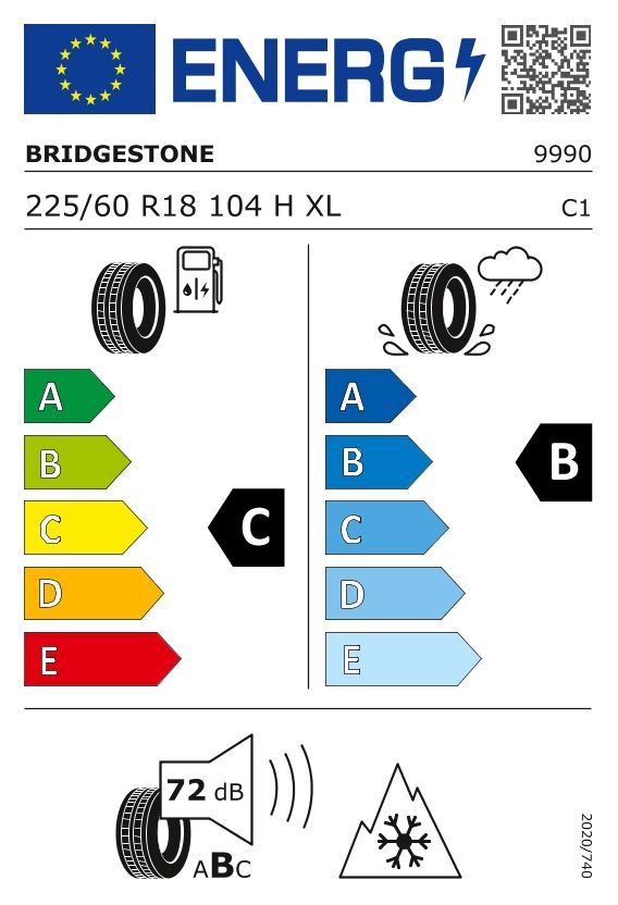 Etykieta dla BRIDGESTONE 225/60 R18 BLIZZAK LM001 104H