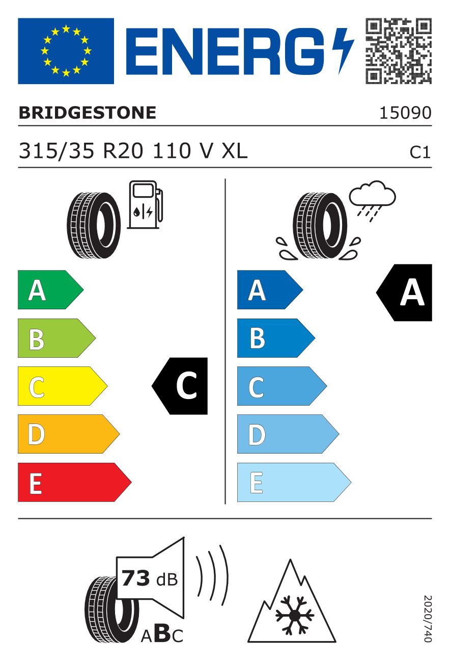 Etykieta dla BRIDGESTONE 315/35 R20 BLIZZAK LM005 110V