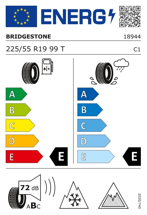 Etykieta dla BRIDGESTONE 225/55 R19 BLIZZAK DM-V3 99T