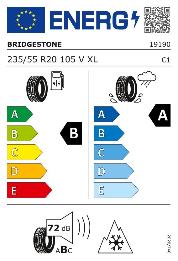 Etykieta dla BRIDGESTONE 235/55 R20 BLIZZAK LM005 105V