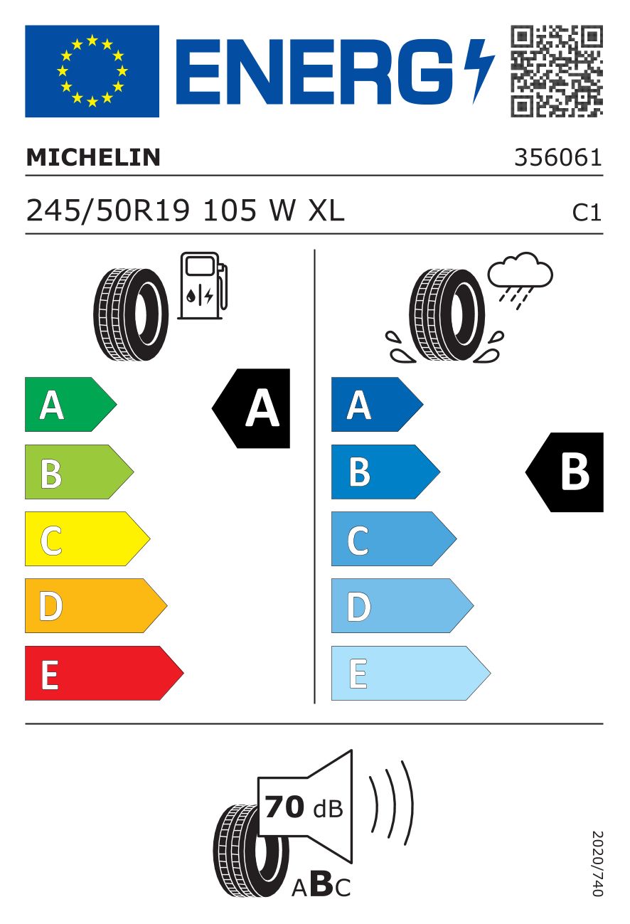 Etykieta dla MICHELIN 245/50 R19 PILOT SPORT 4 SUV 105W
