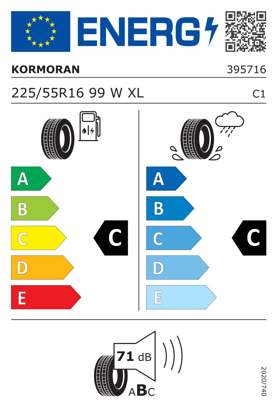 Etykieta dla KORMORAN 225/55 ZR16 ROAD PERFORMANCE 99W