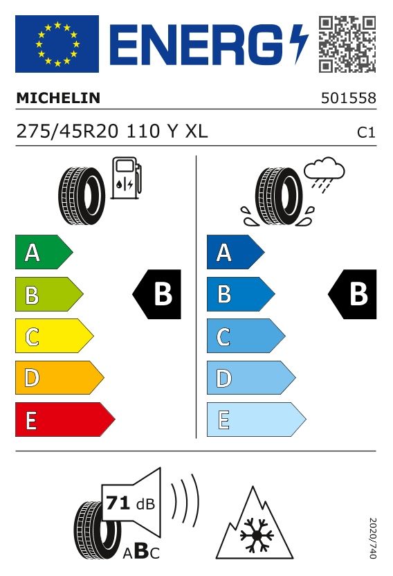 Etykieta dla MICHELIN 275/45 R20 CrossClimate 2 SUV 110Y
