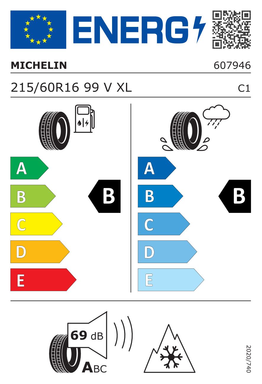 Etykieta dla MICHELIN 215/60 R16 CrossClimate+ 99V
