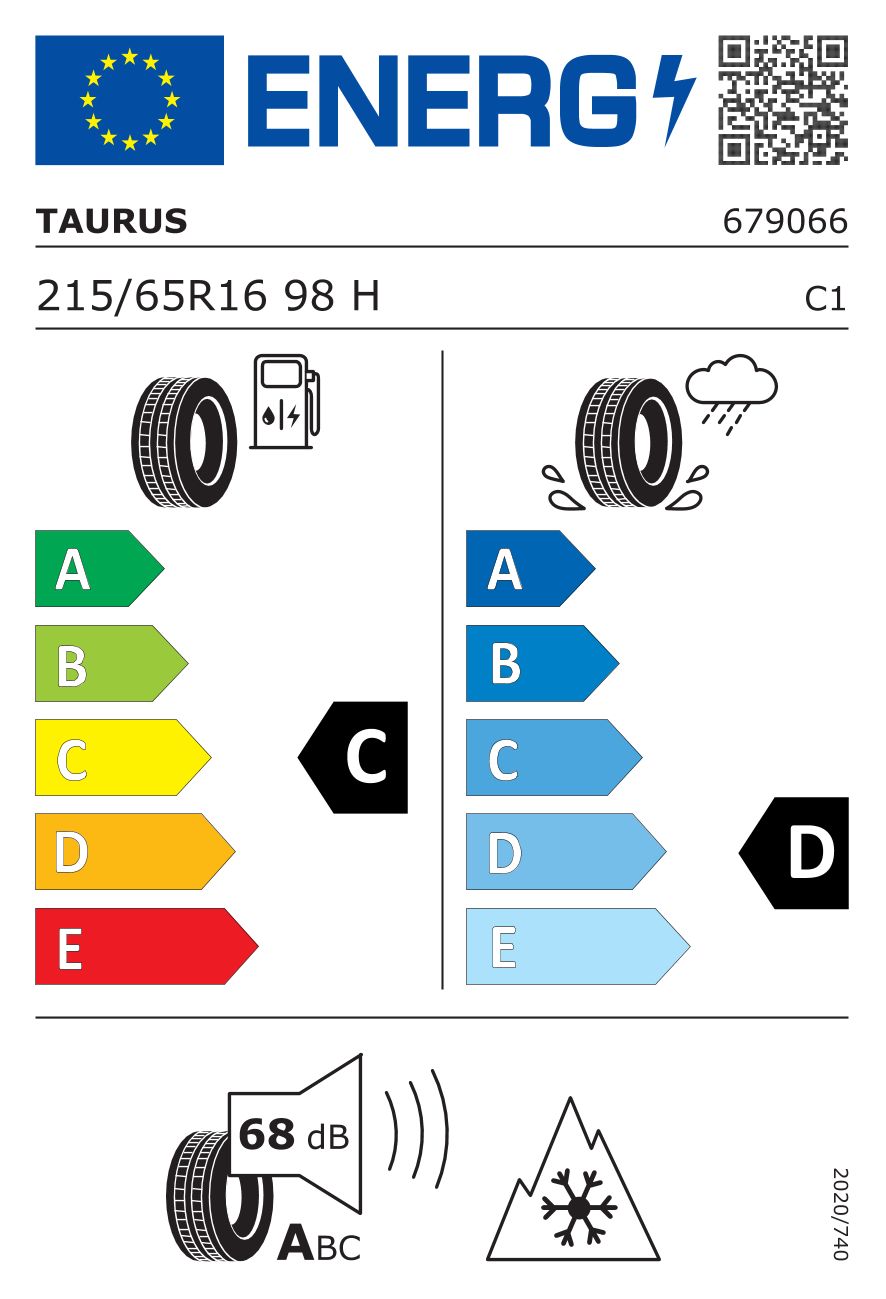 Etykieta dla TAURUS 215/65 R16 TAURUS ALL SEASON SUV 98H