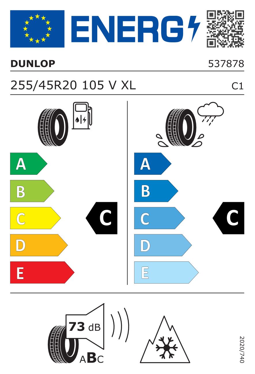 Etykieta dla DUNLOP 255/45 R20 WINTER SPORT 5 SUV 105V
