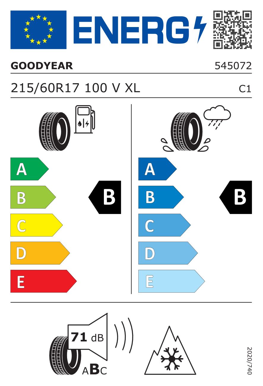 Etykieta dla GOODYEAR 215/60 R17 Vector 4Seasons G3 SUV 100V