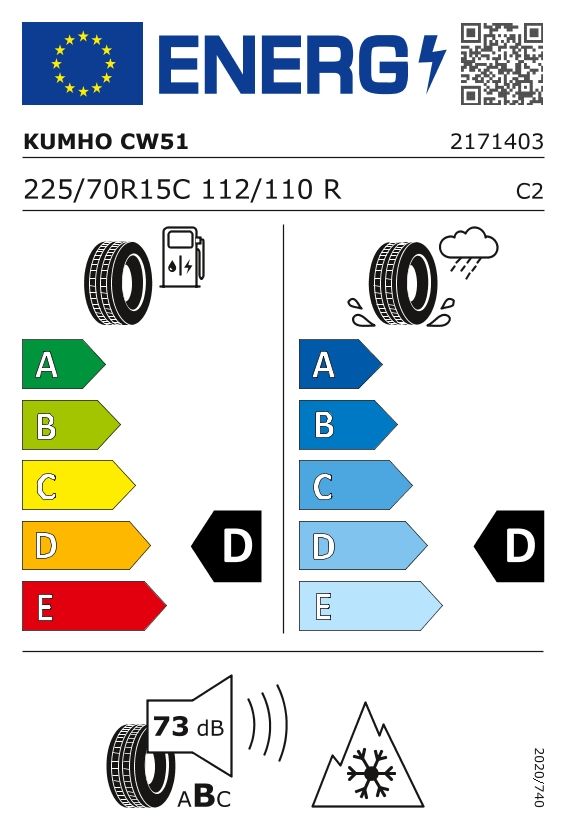 Etykieta dla KUMHO 225/70 R15C PorTran CW51 112R
